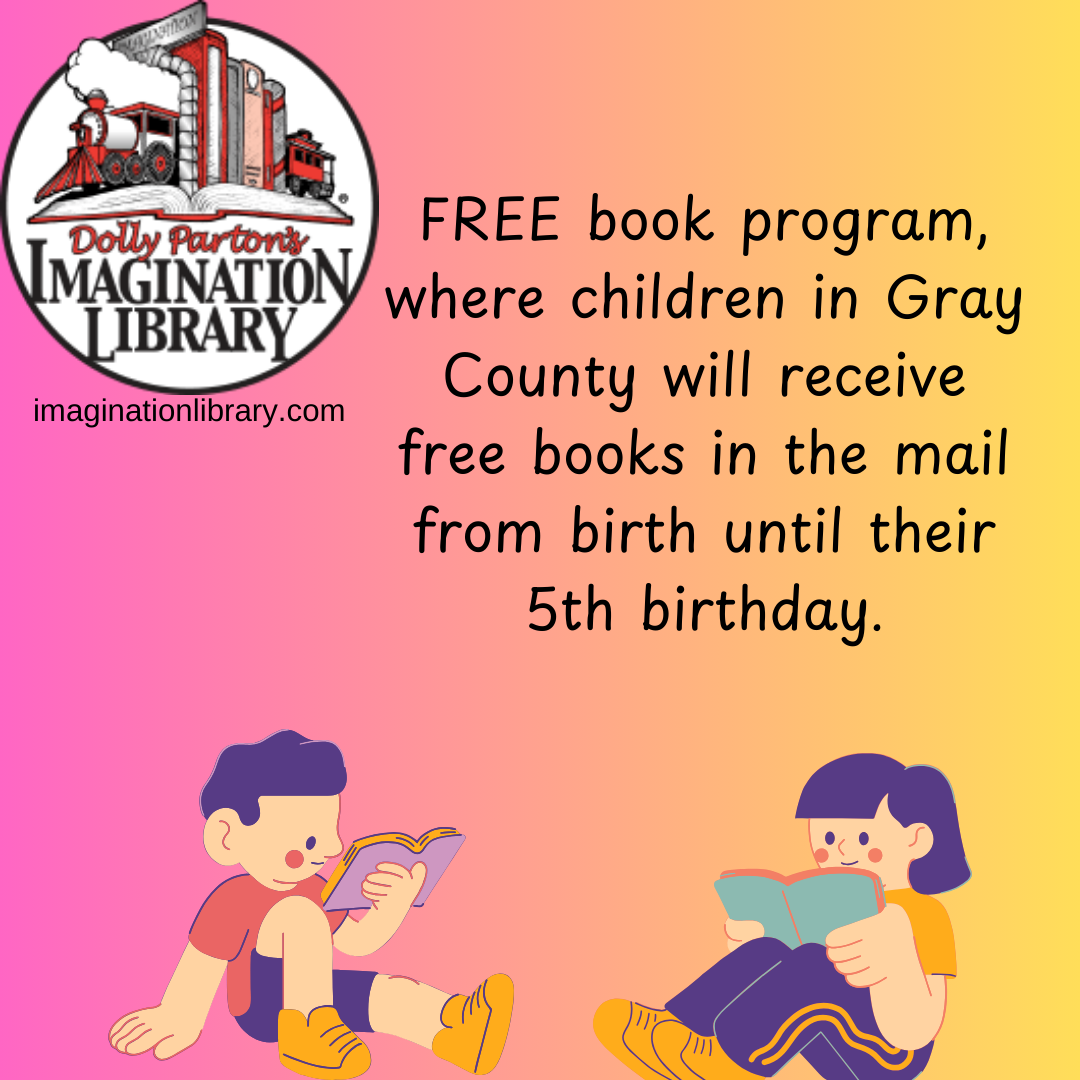 Advertisement for Dolly Parton's Imagination Library which offers free imaginationlibrary.com